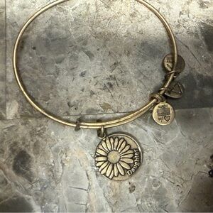 Alex and Ani Bronze Daisy 'Daughter' Charm Bangle